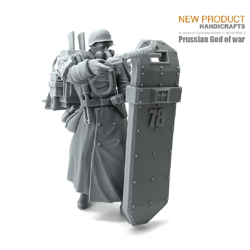 Bouclier en acier, mécanisme de fleur, modèle en résine, figurine Gk, Micro Miniature, modèle blanc imprimé en 3d, jouet non assemblé et non peint, 1/24