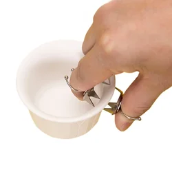 2pcs Stainless Steel Pottery Fingertip Glaze Clip Rust-resistant Glazing Tool DIY Tea Cup Ceramic Coloring Pottery Tool