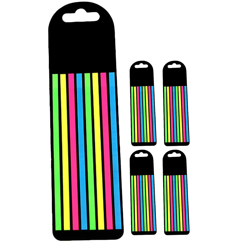

800 Pieces Fluorescent 5 Sets PET Bookmark Strips Colorful Annotation Tabs Thin Reading Markers Notebook Sentence
