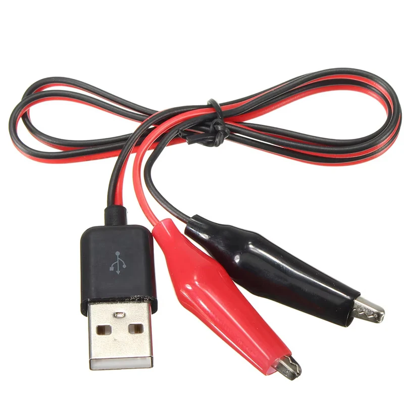 Metal Alligator Clip Crocodile Electrical Clamp for Testing Probe Crocodile Test Clip to USB Adapter Multimeter Car Home