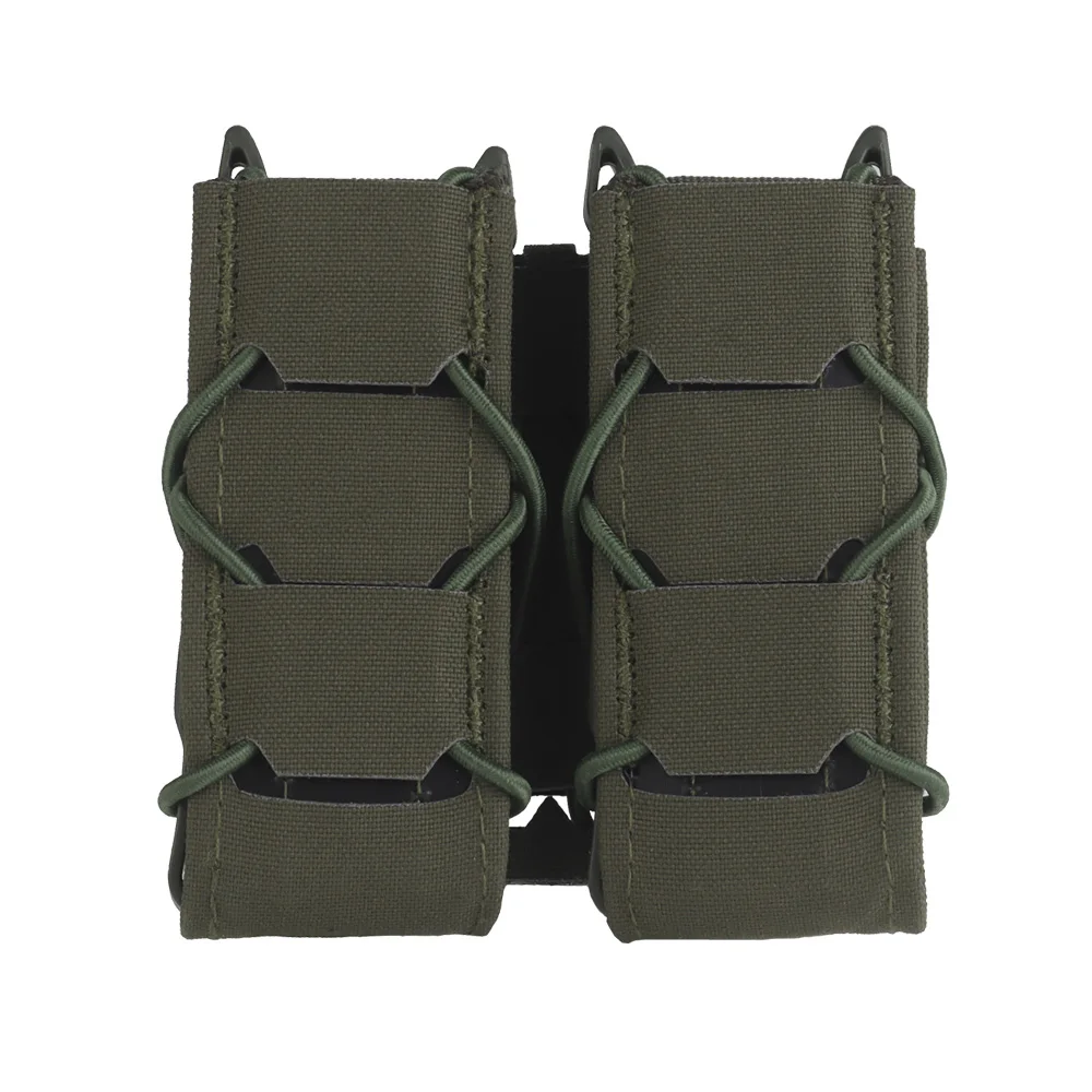 

9mm Double FAST Magazine Pouch V2 Outdoor Hunting Shooting Airsoft MOLLE Mag Holder Bag Tactical Flashlight Knife Holster Gear