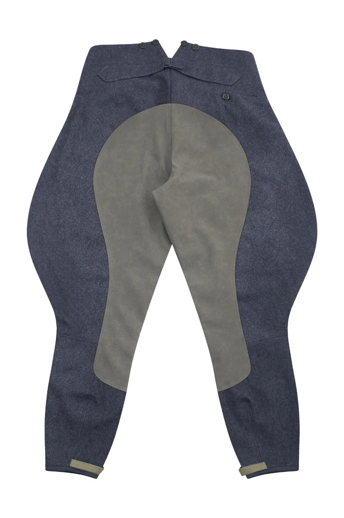 GUWF-015 WWII alemán Luftwaffe Officer azul gris lana pantalones para montar