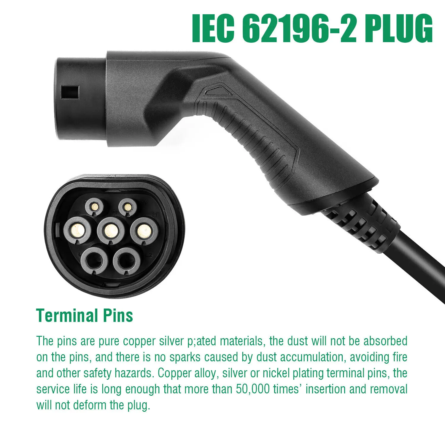 EV Charging Cable Type2 to Type2 Male to Female Plug Convertor Connector Adapter 32A 5M 1 Phase Electric Vehicles Car Charger