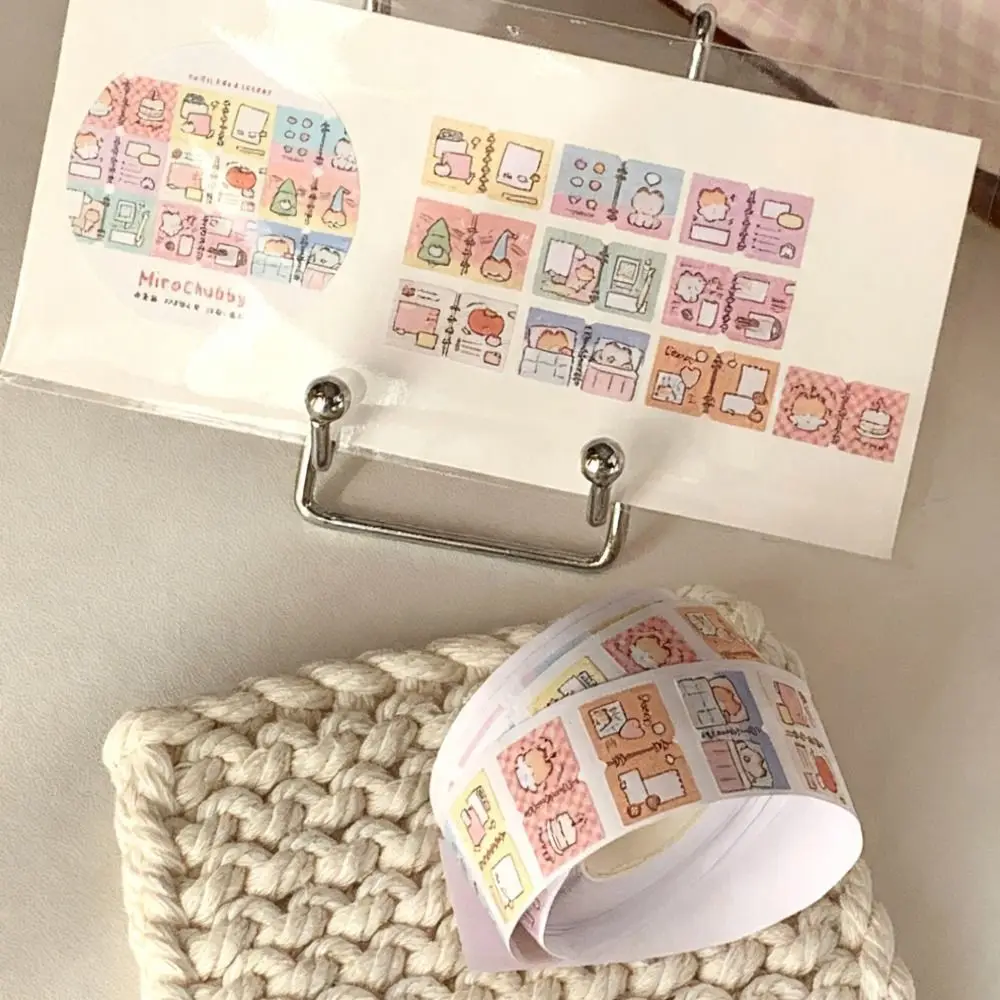 

200Pcs/Roll Cute Kitten Label Sticker DIY Scrapbooks Cartoon Index Tabs Removable Gift Cyclic Stickers Student Supplies
