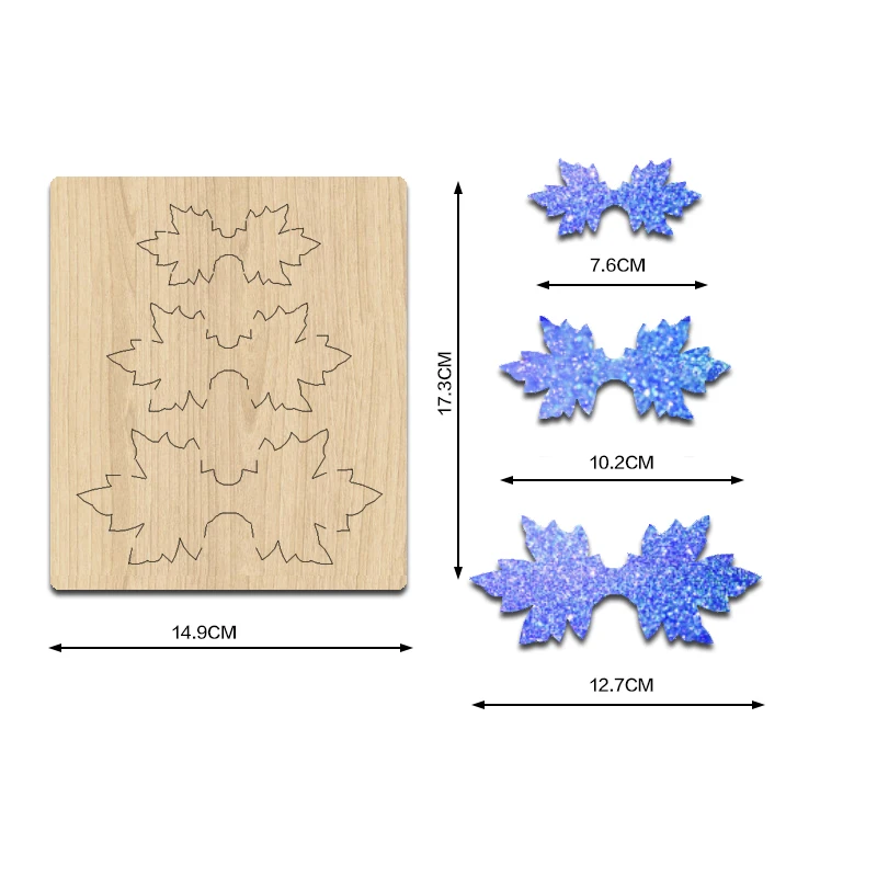 BC  Maple Leaf Shaped Bow Hairpin Accessories Wooden Cutting Die, Applicable To Most Machines