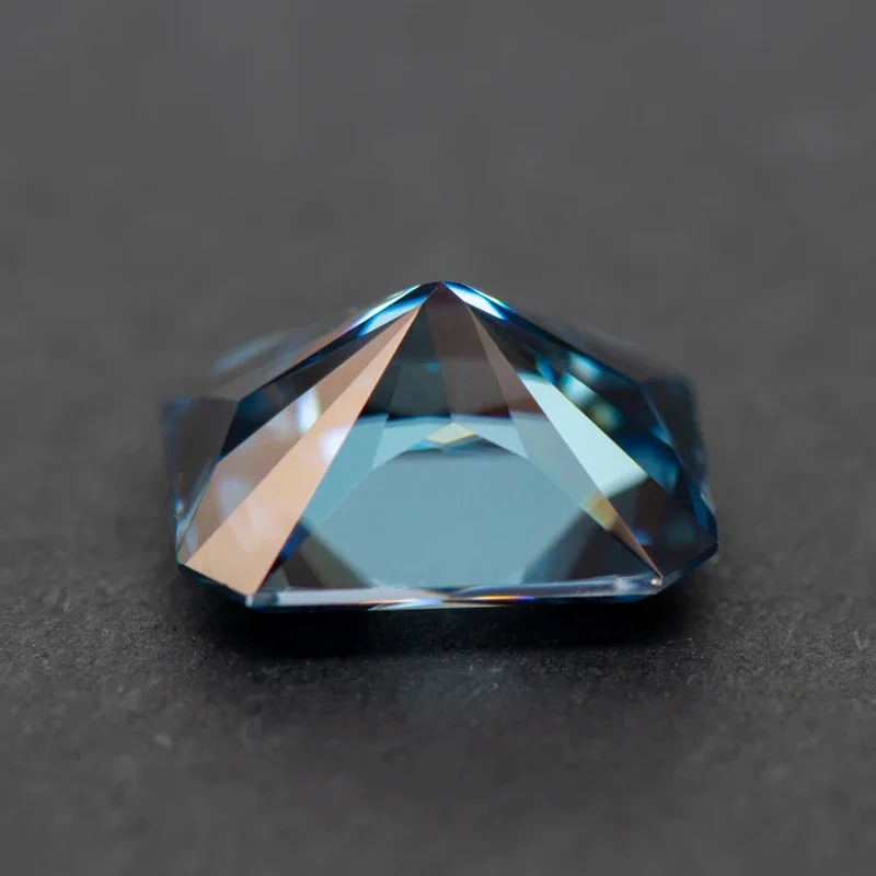 Moissanite Stone Radiant Cut Sapphire Blue Color Charms for Jewelry Making DIY Ring Necklace Earrings  Materials Certificate