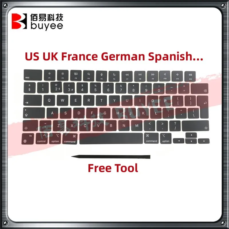 Laptop A2442 A2485 Keycaps Keys Cap US UK France German Czech Keyboard KeyCap For Apple Macbook Pro M1 Pro/Max Retina 14