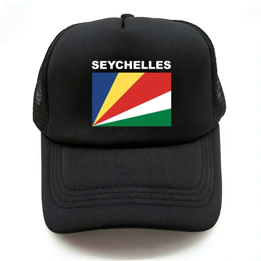 Seychelles Trucker Cap Summer Men Cool Country Flag Hat Baseball Caps Unisex Outdoor Mesh Net Caps