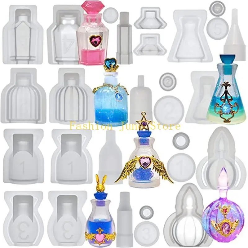 N5KA Sealed Bottle Silicone Mold Storage Bottle Mold with Stopper Epoxy Resin Mould