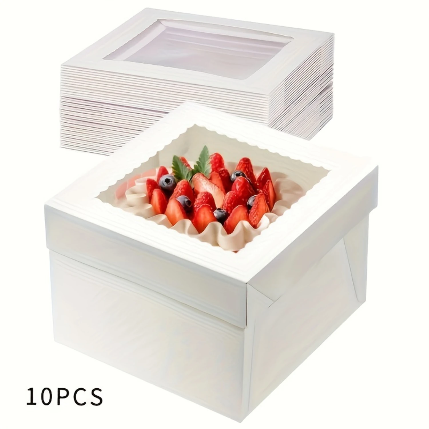 Cajas de pan y galletas blancas con ventana de visualización - Soporte para pasteles, fresas y repostería - Caja de regalo para regalos de boda