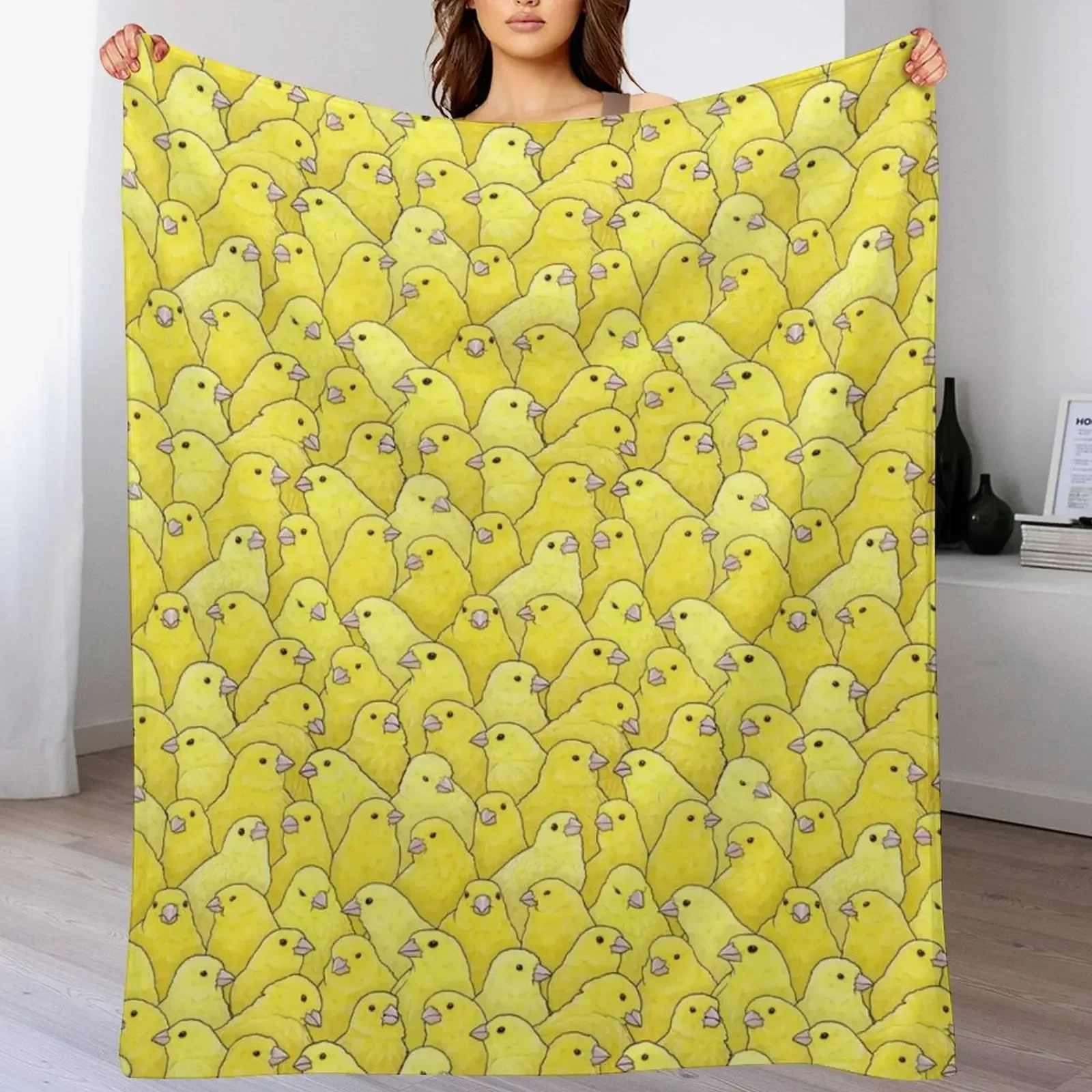 Yellow Canary Pattern Throw Blanket Decorative Sofas Bed for babies heavy to sleep Blankets