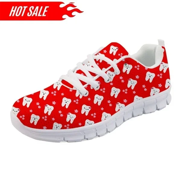 

Повседневная черная обувь на плоской подошве со шнуровкой для девочек, забавные женские летние кроссовки с 3D мультяшным принтом для стоматолога/зубов, модная обувь