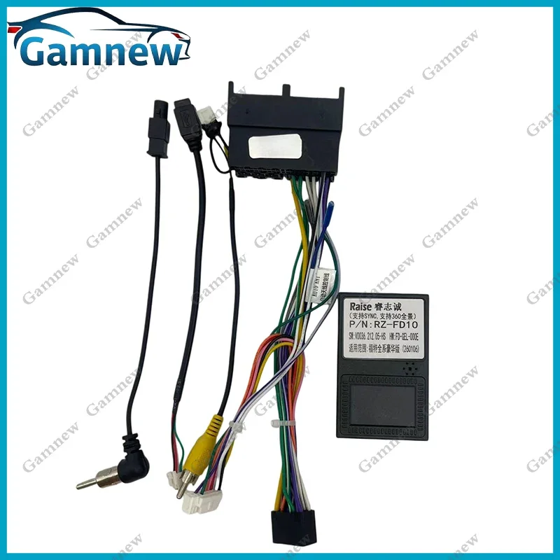 Car Android Radio Cable Power Wiring Harness Connector CAN Bus Adapter For Ford Ecosport Tourneo RZ-FD10