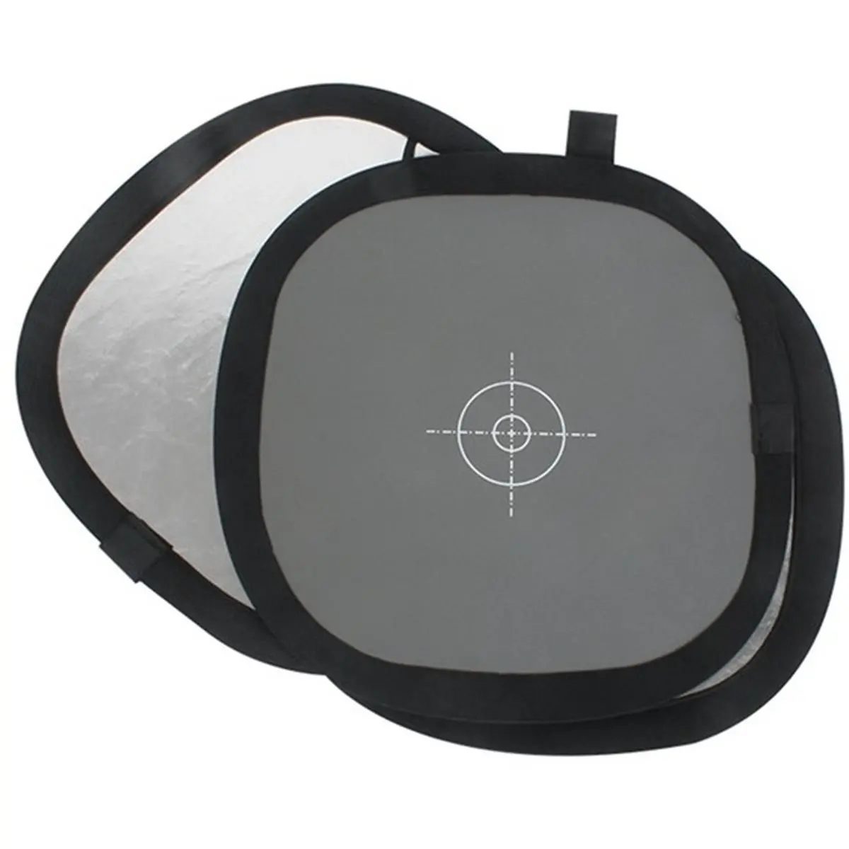 Two Sides Trifold Reflector Foldable Disc Hand Hold Gray/White Balance Card Light Diffuser 3in1 Focus Board