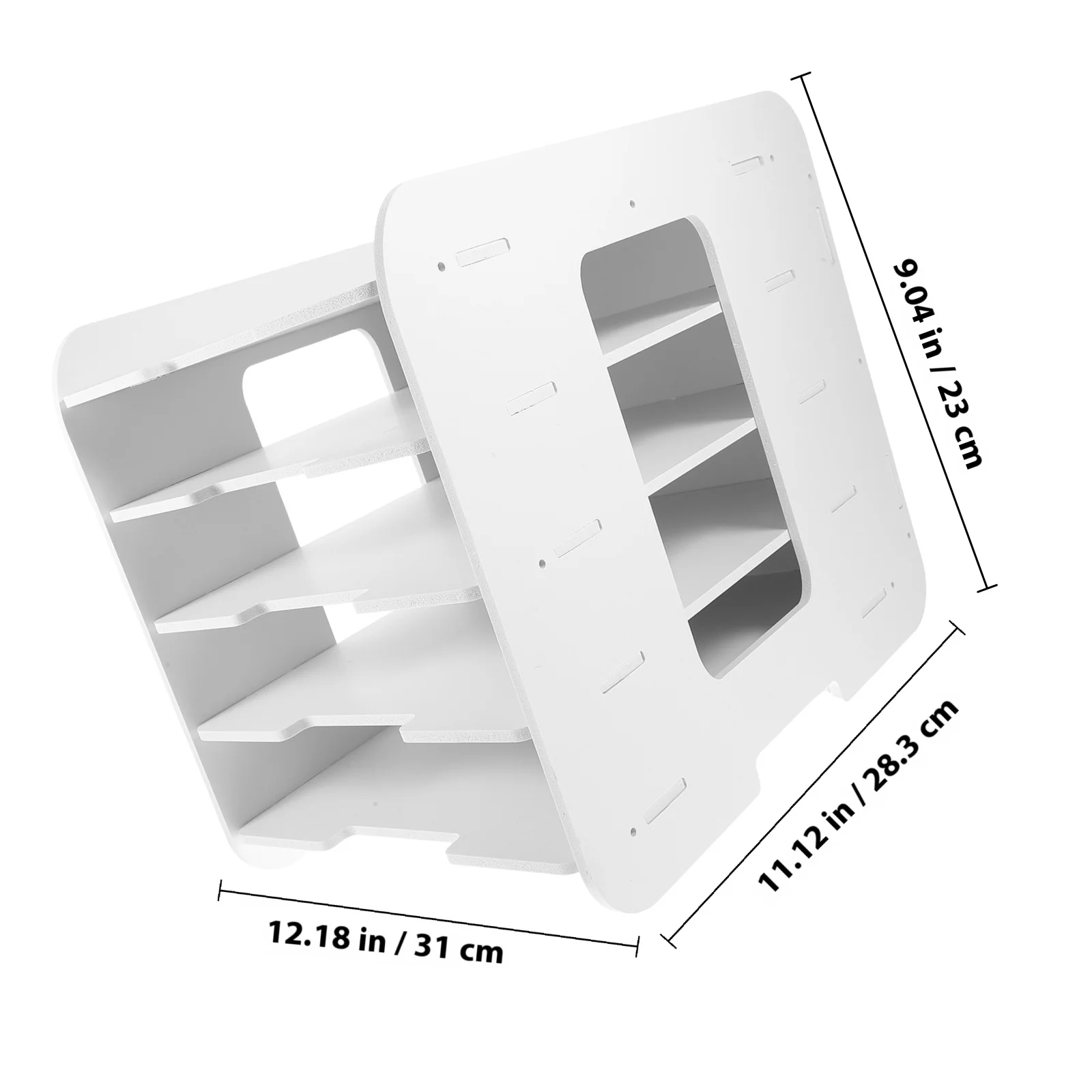 File Storage Shelf Desktop Document Organizer Large Capacity Wood-Plastic Composite Material Stackable Design for Office Study