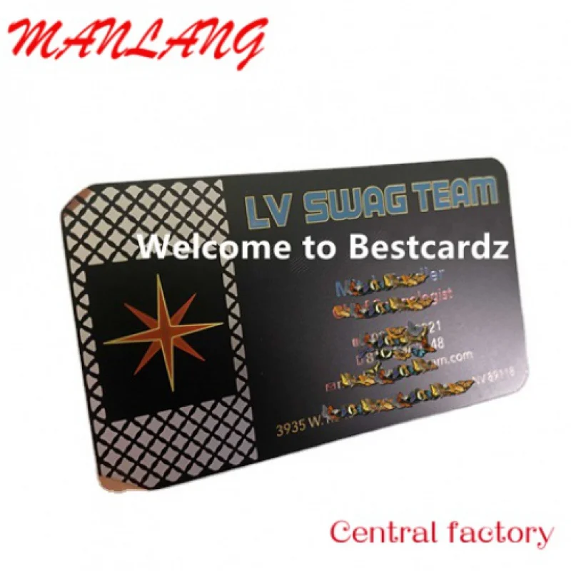 

Custom atte Bla etal Engraved etal Busins Card ith Custoized Printing