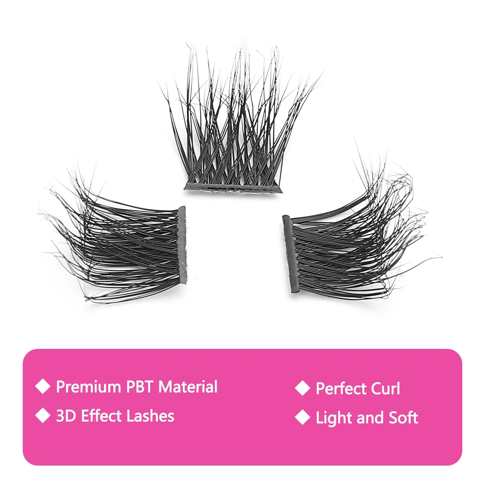 Soft Fluff Individual Cluster Lashes Dramatic Faux Mink Lash Clusters Long Wispy D Curl DIY Eyelash Extension at Home