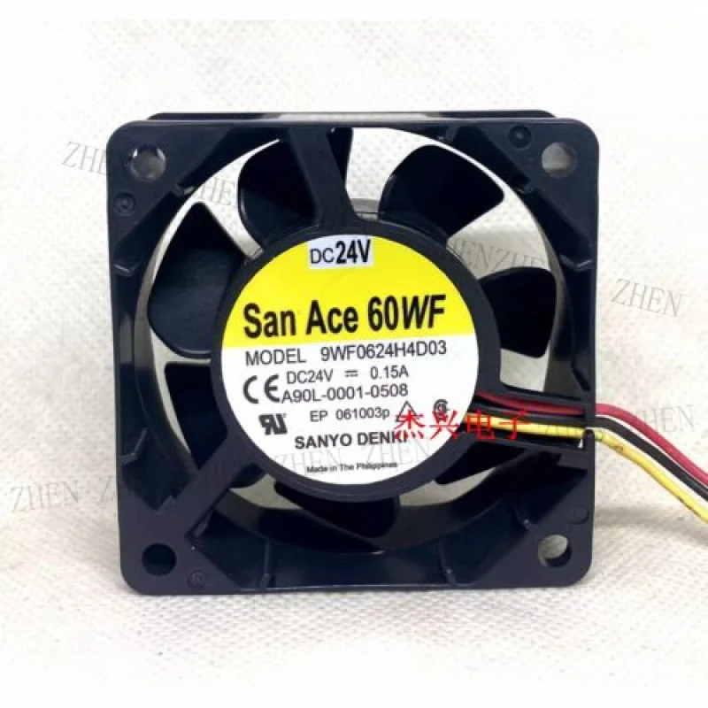 

Y ДЛЯ Sanyo SanAce60WF 9WF0624H4D03 6025 DC 24 В 0,15 А 6 см 3-проводной охлаждающий вентилятор