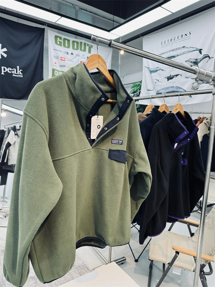 

ex Loose Fit Double-Sided Fce Hooded Stand Collar Outdoor Windproof Warmth Lined Jaet Retro Sle Casual Outdoor Wear