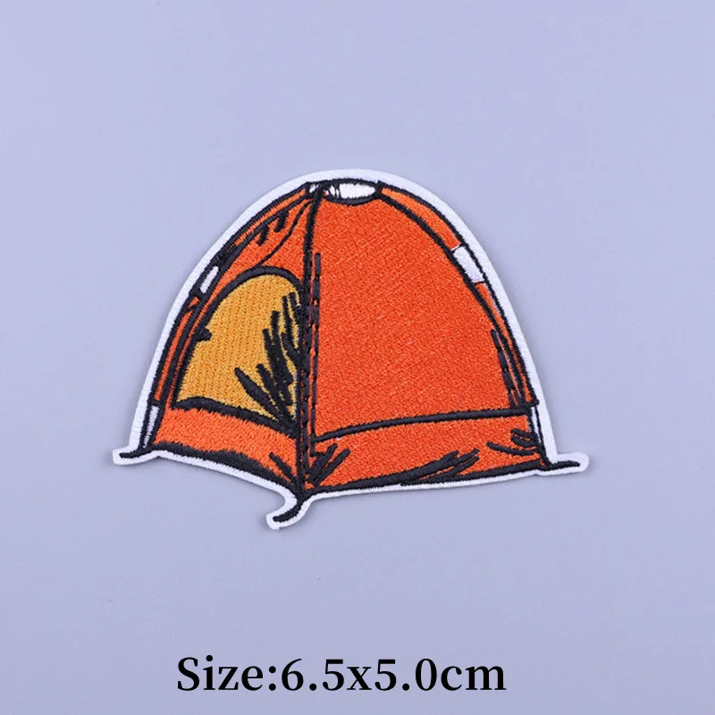 Outdoor Camper Embroidered Adventure Patches on Clothes Thermal Fusible Appliques For Backpack Mountaineering Iron on Patch