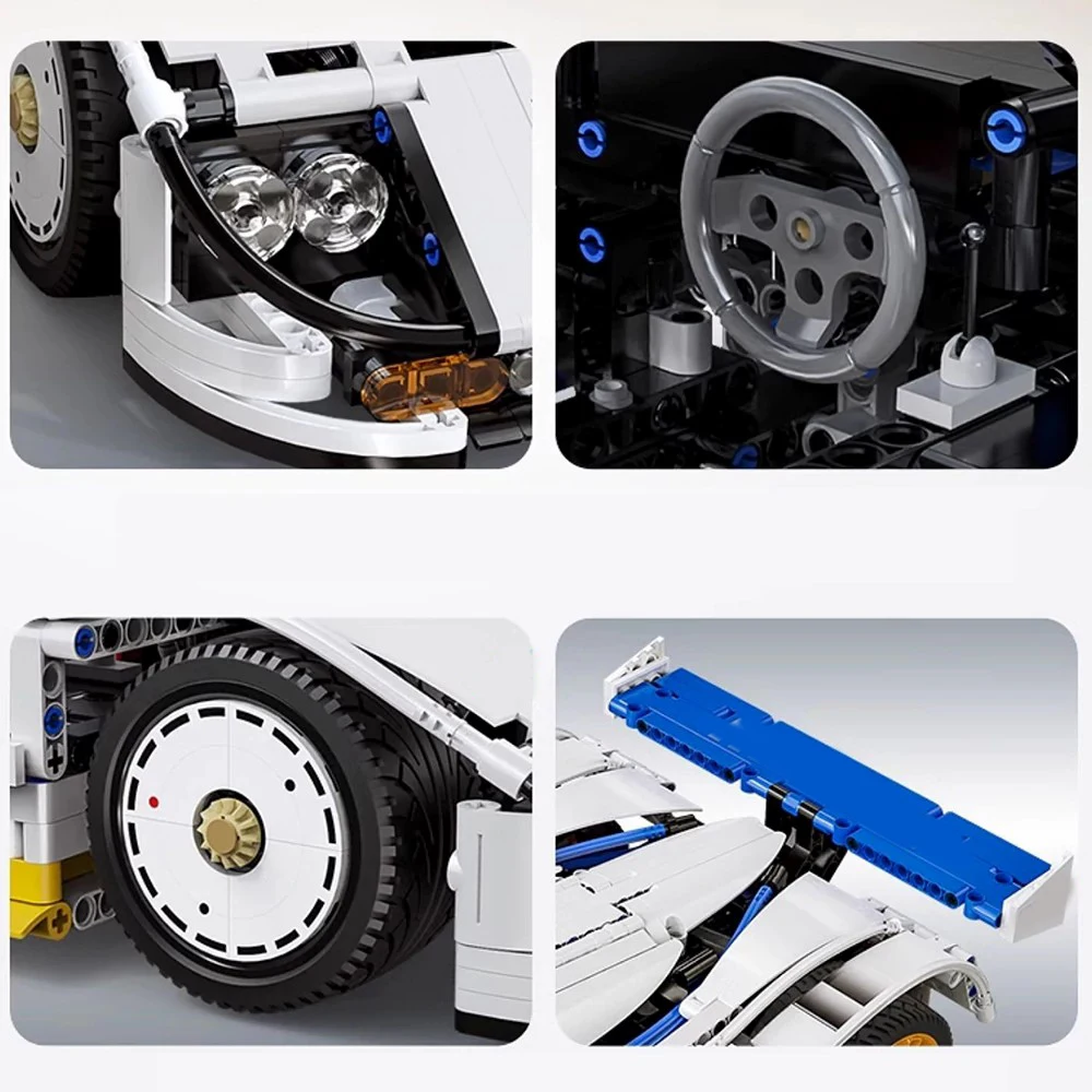 기술 MOC 787B 내구성 레이싱 카 1:10 자동차 모델 키트, 1797PCS 자동 빌딩 블록 벽돌 퍼즐 장난감 어린이 선물