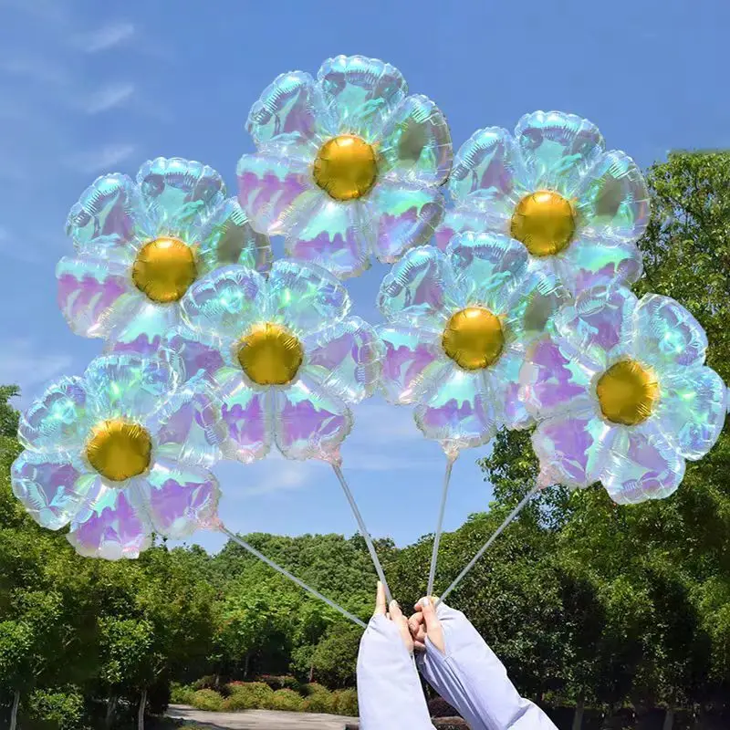 Ballon décoratif coloré en forme de petite marguerite et de tournesol, accessoire de photographie en extérieur pour influenceurs, articles de stand et cadeaux.