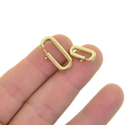 2 pcs handmade Korea 24mm 17mm casting Solid Brass Oval spring trigger hook clasp chain Pearl necklace bangle DIY Accessory