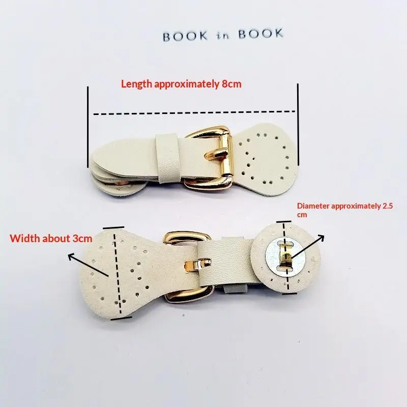 1Pcs Bag Buckle Lock Cowhide Sew On Snap Closure With Iron Alloy Button For Handbag Shoulder Bag Purse DIY Making