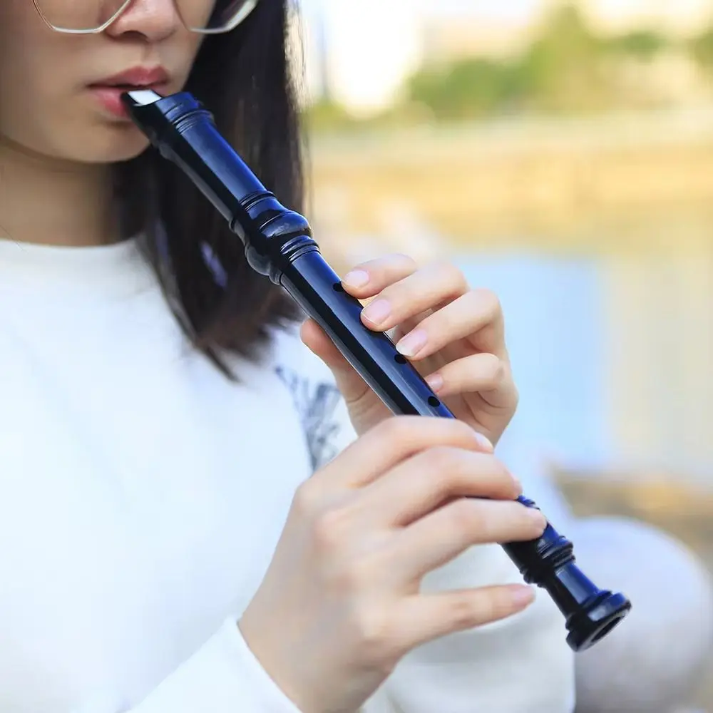 High Quality Plastic 8 Hole Clarinet With Cleaning Stick G Key Long Flute Good Airtightness Recorder