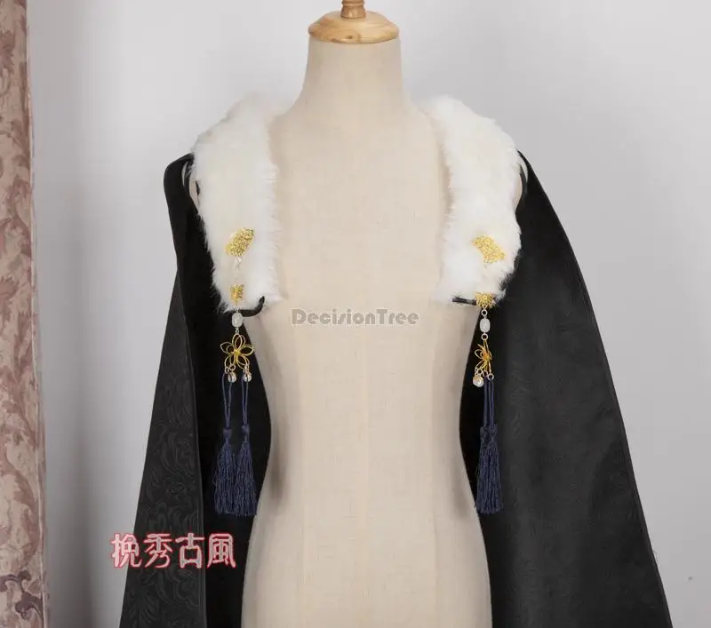 2025 Ancient cape male cape imitation fur chivalry handsome Hanfu clothes Chinese style ancient costume