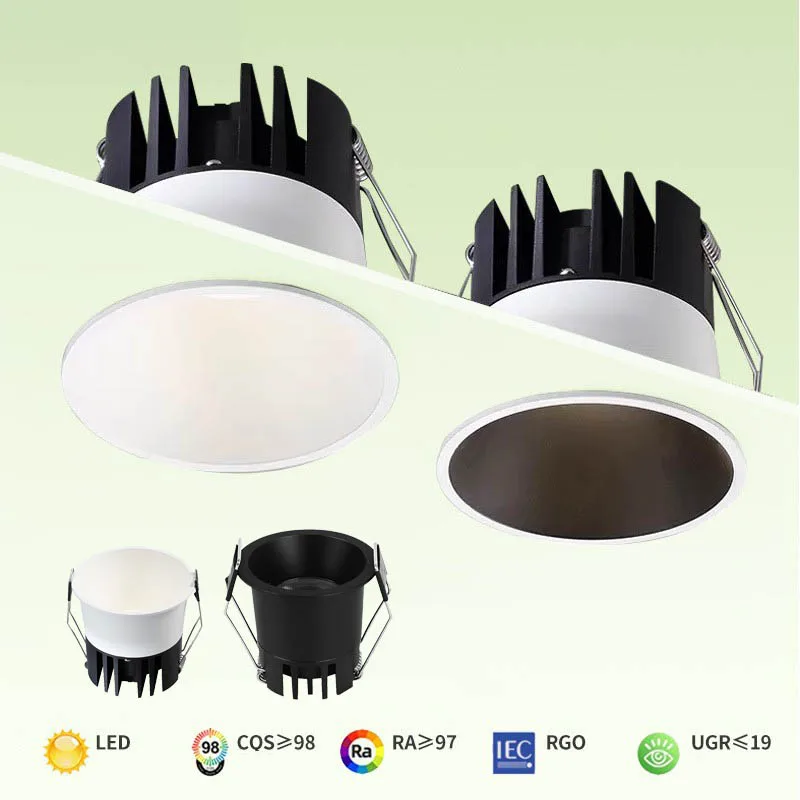 

Mini Anti-glare LED Spotlight Downlight 5W 7W 10W Recessed Small Spot light Dimmable For wine cabinet Indoor Lighting kitchen