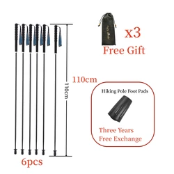 Fibra de carbono Trekking Pole, Ultraleve Portátil Camping Trip Folding Pole, 5-Seção Trekking Pole, Novo, 2023