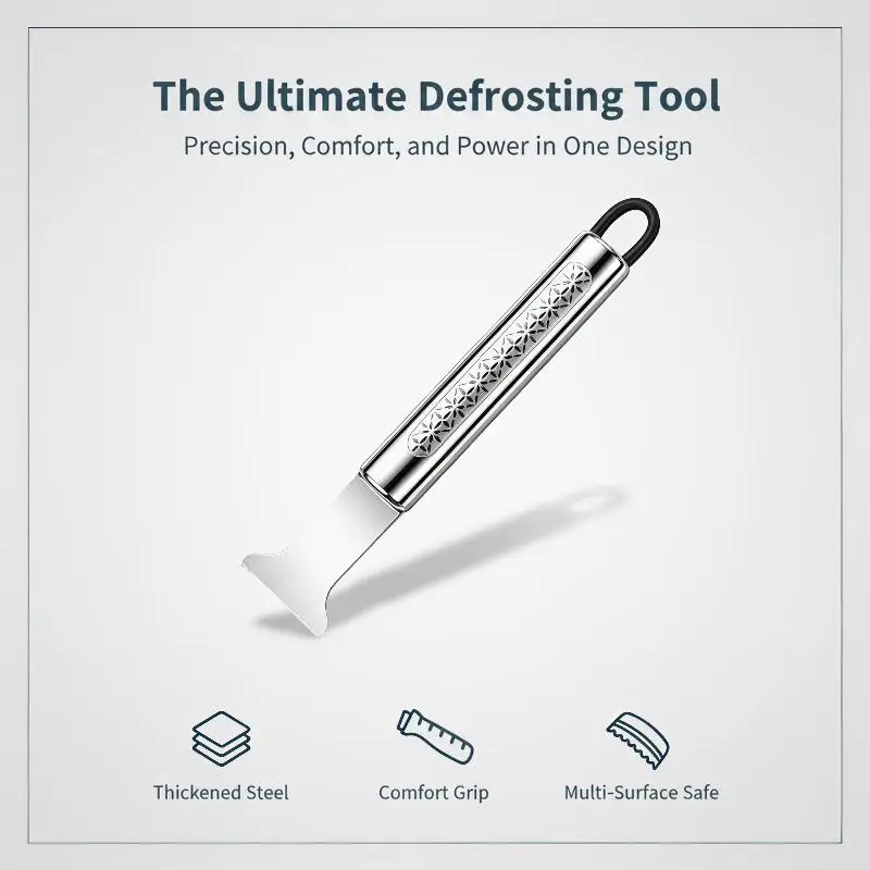 Stainless Steel Ice Scraper Fast Defrosting Scratch Proof For Car Windshield Home Refrigerator Ice Removal
