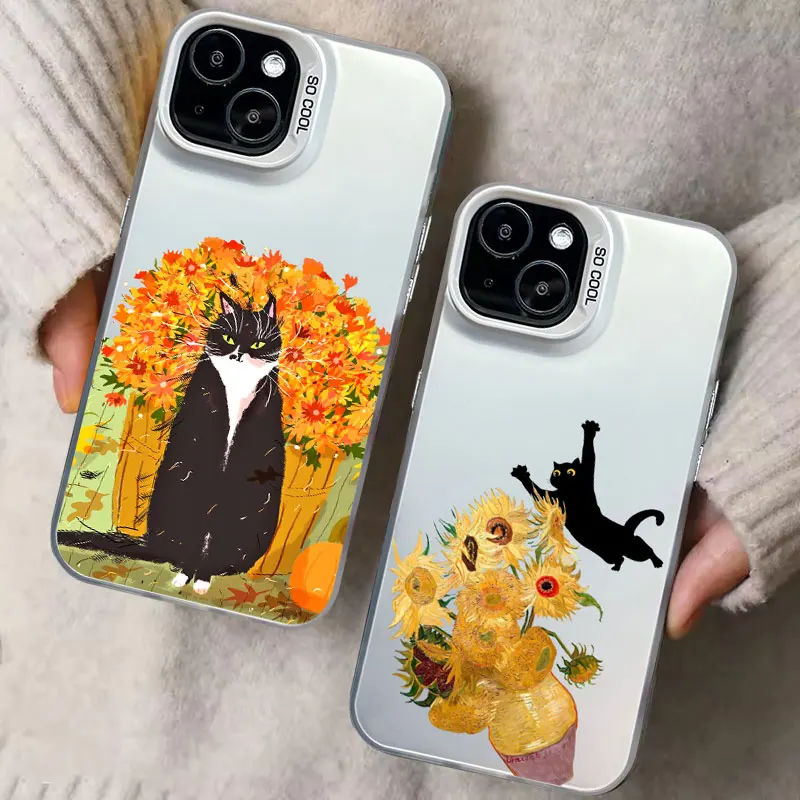 

Cartoon Cool Dog Cute Cat Laser Phone Case For IPhone 12 11 13 Mini Pro Max 14 15 16 17 Pro Max Plus 17Air Shockproof Back Cover