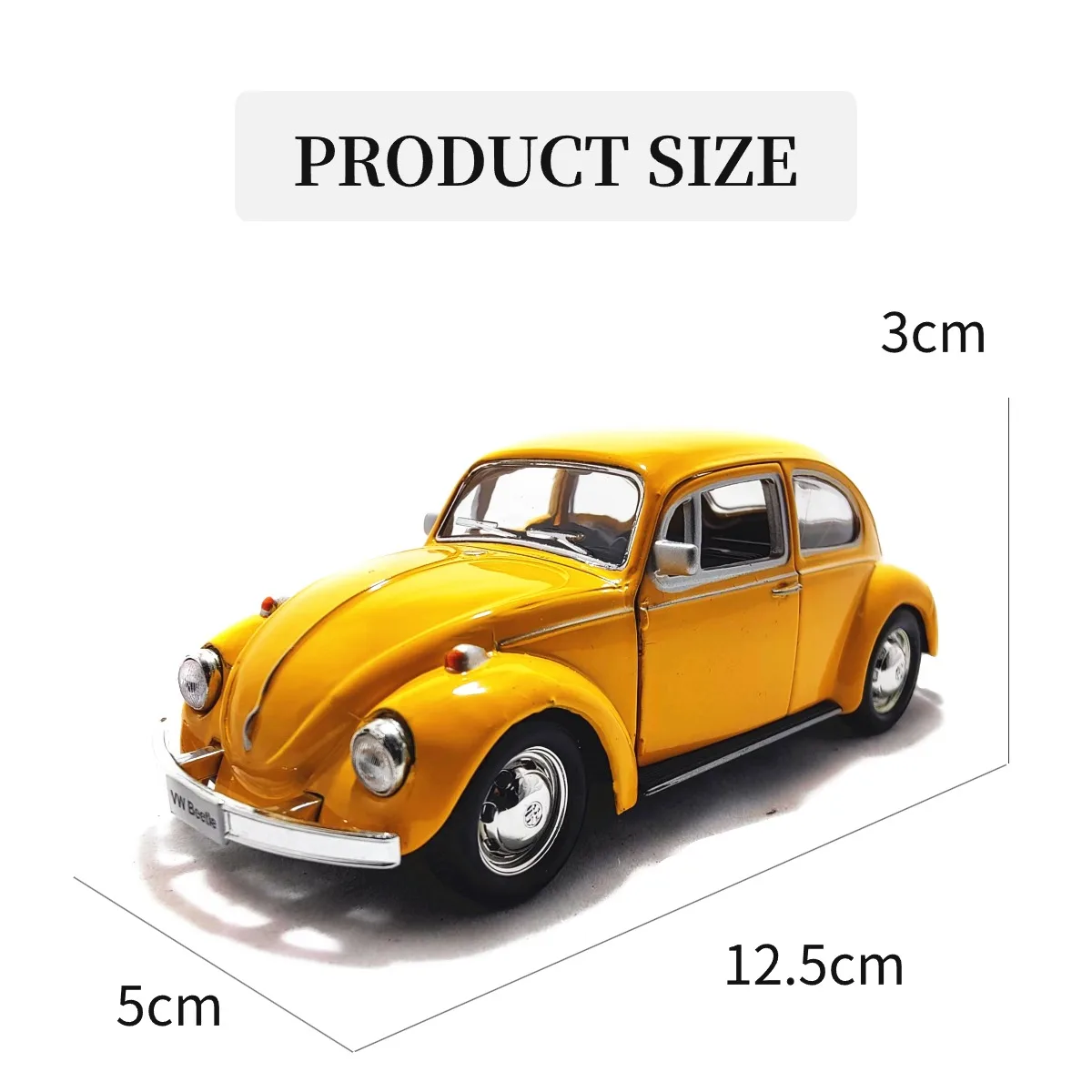 VW Beetle 1967 1:36 Scale with Acrylic Case, Pullback Toy Car Model Diecast Vehicle Replica Xmas Gift Kid Boy Toy