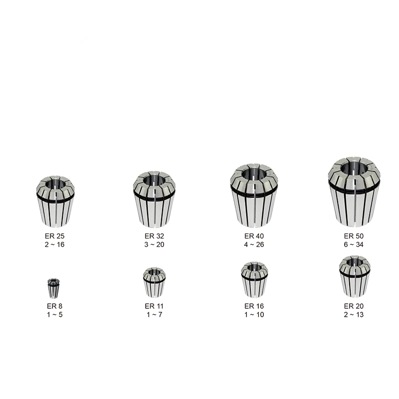 Er11 er16 er20 er25 ER321-7MM 8mm 1/4-1/8-aro do mandril da pinça de mmspring precisão 0.015 collet para a ferramenta do moinho do torno da máquina de gravura do cnc