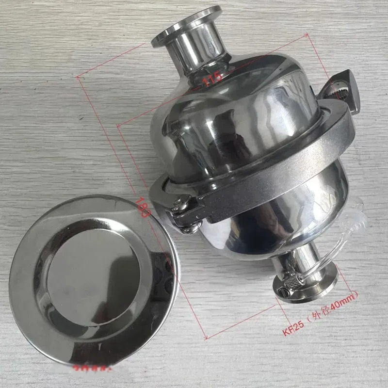 High sealing vacuum pump filter for intake and exhaust, stainless steel, blocks dust, water mist, oil mist & fume