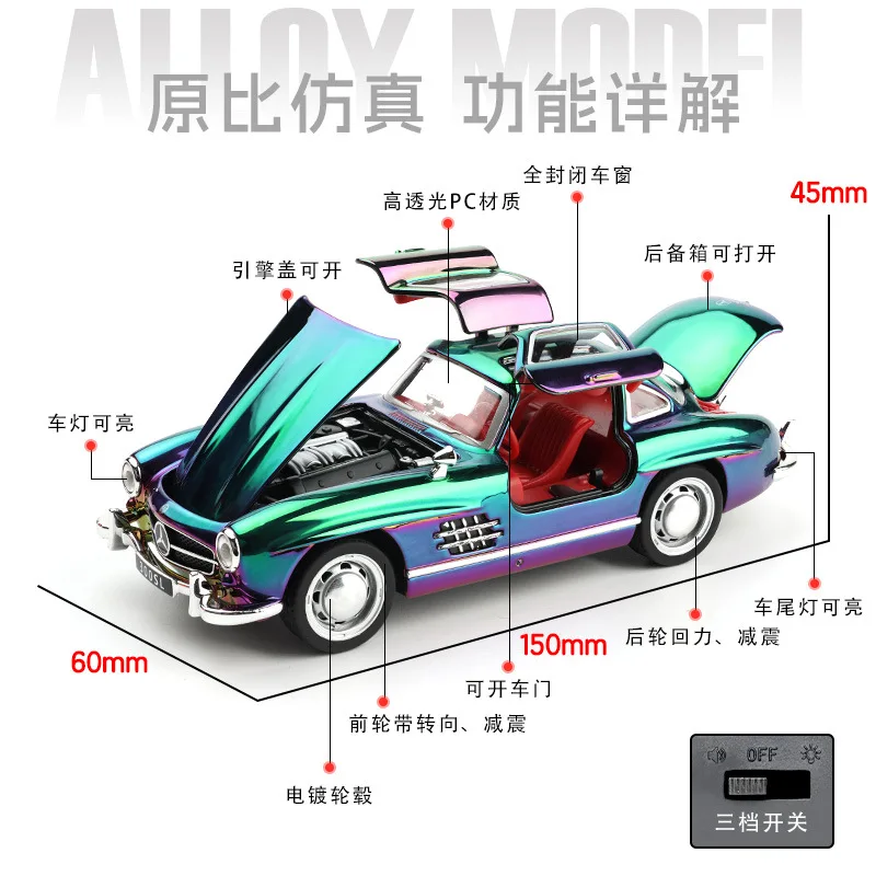 1:32 Impreza Rally Car Suono e luce Tirare indietro Modello giocattolo per bambini Modello di auto in lega pressofusa da collezione