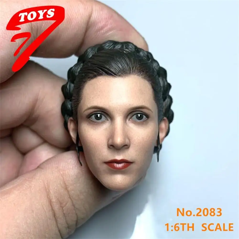 1/6 Princess Leia Head Sculpt Carrie Fisher Head Carving Model Fit 12 ''Female Action Figure Body