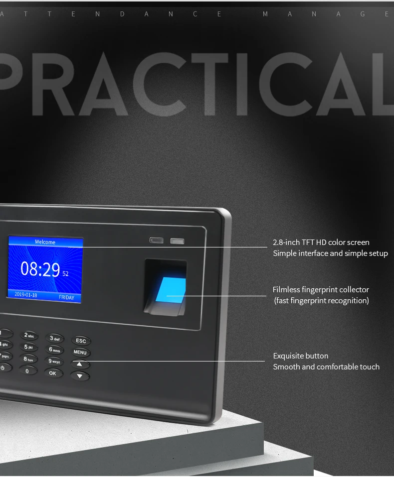 F20 Fingerprint Ethernet Software Time Clock Attendance Recorder ID Card Wiegand Access Control Function with SDK