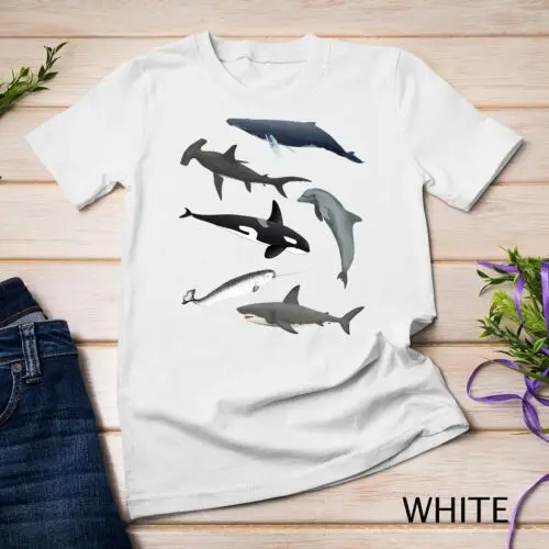 Orca Whale Shark Narwhal Dolphin Sea Creatures Unisex T-shirt