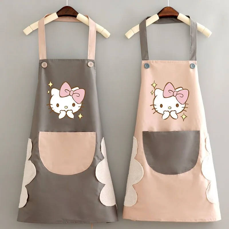 1pc Sanrio Hello Kitty Cute Apron Simple Style Apron Cute Pink Waist Apron Kawaii Housework Household Workwear Kitchen Supplies