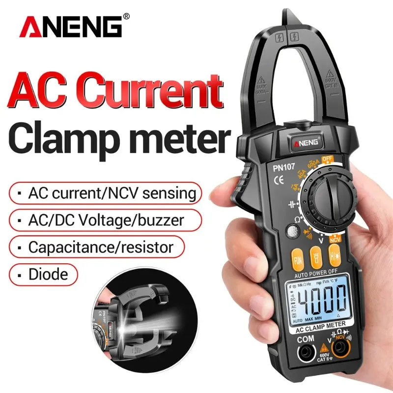 

ANENG PN107/PN108 Digital Clamp Meter AC/DC Voltage True RMS Multimeter 600A Current Testers NCV Induction Ohmmer Tools