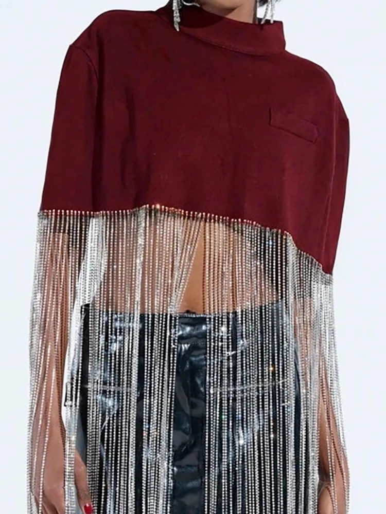 

Ladies O-neck Solid Color Tassel Shirt Top Elegant Casual T-shirt for Nightclubs Parties 2026 New Fashion Spring Summer Blouses