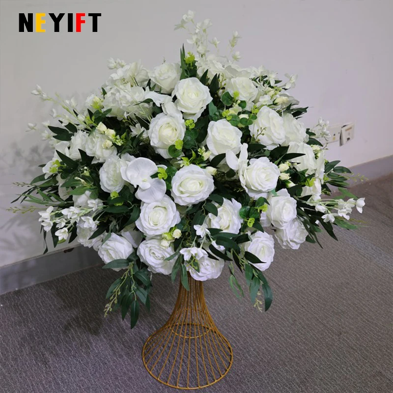 80/70/60 см белый зеленый серии свадебный стол центральный шар розы растения лист цветочная композиция банкет событие дорога свинцовый пол цветок