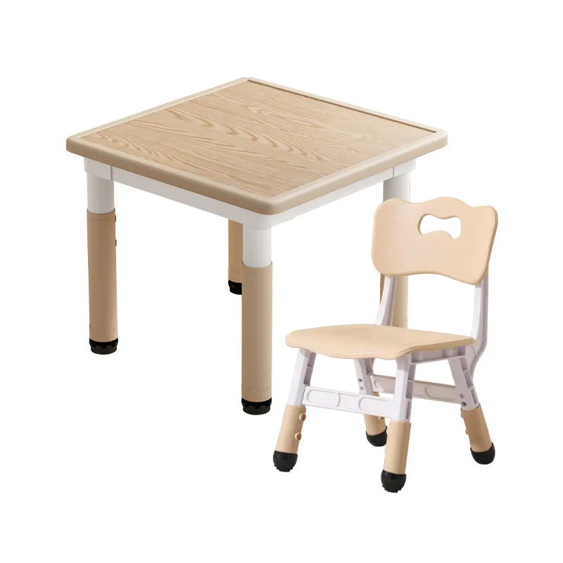 Kindergarten children's table and chair set Lifting table Baby graffiti drawing Children's desk view 4
