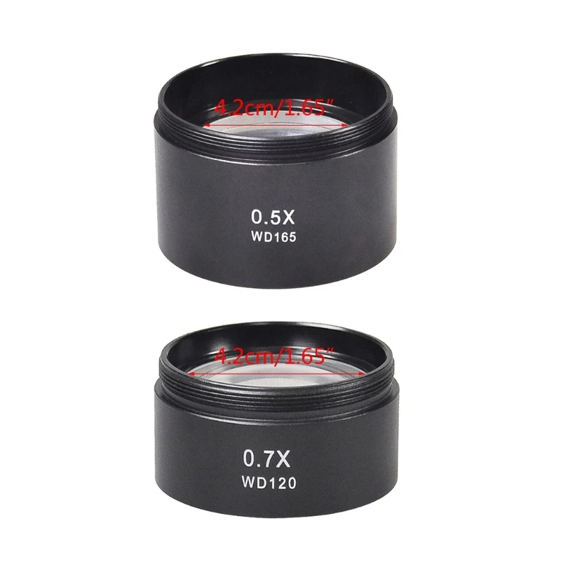0.5/0.7X กล้องจุลทรรศน์เลนส์ใกล้วัตถุอุปกรณ์เสริมกล้องจุลทรรศน์เลนส์ใกล้วัตถุสำหรับกล้องจุลทรรศน์วิดีโออุตสาหกรรม