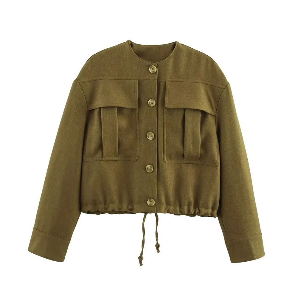 New women's European and American style pilot jacket jacket, long pleated pants