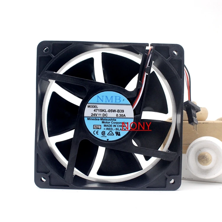 

NMB 4715KL-05W-B39 P62 DC 24V 0.30A 120x120x38mm 3-Wire Server Cooling Fan