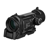 Tactical Rifle Scope 4x Fixed Dual Purpose Scope Red illuminated Red Dot Sight for Rifle Hunting Shooting